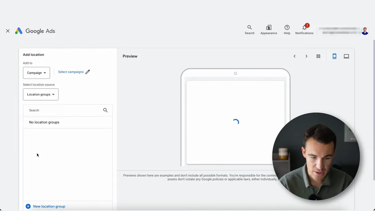 instellen van locatie-asset in Google Ads