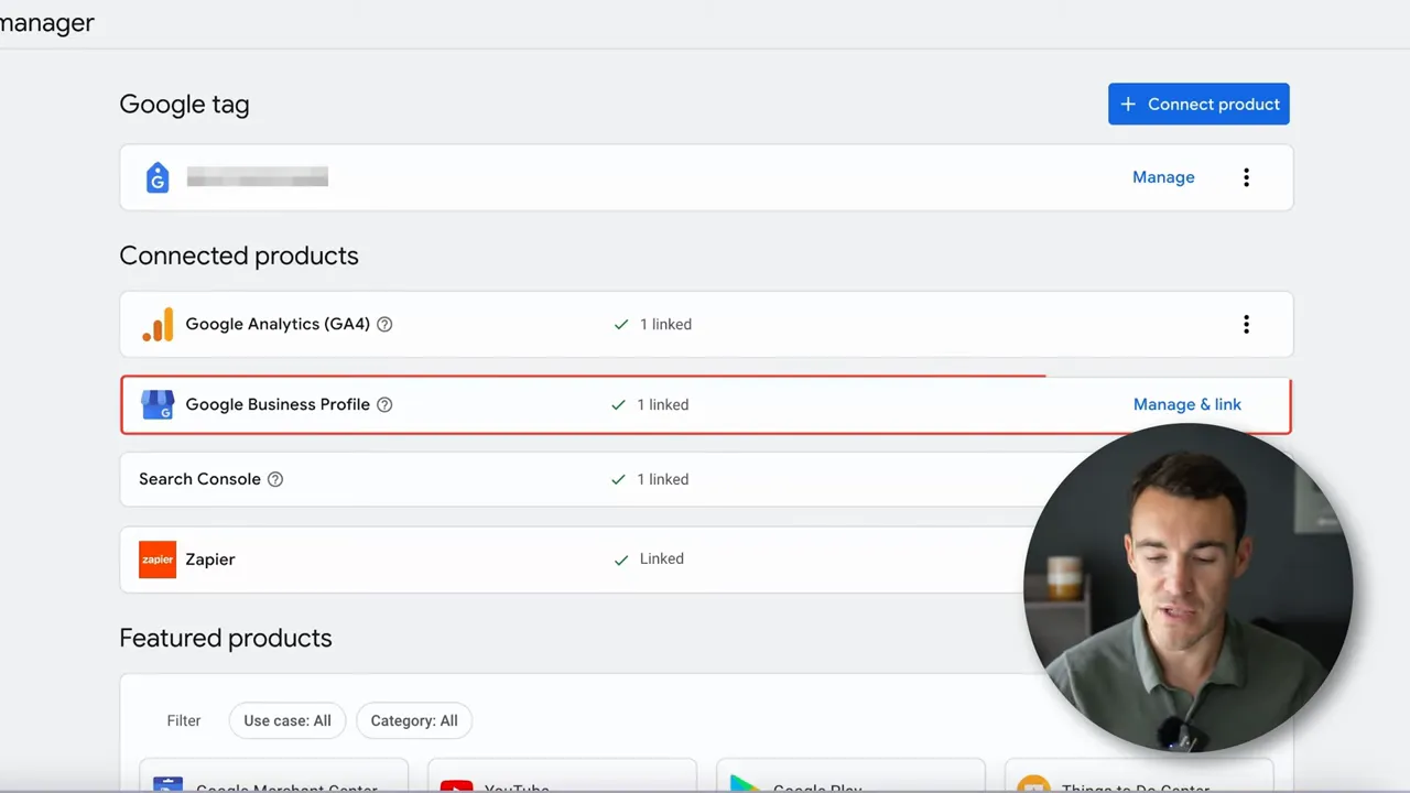 voorbeeld van gekoppelde producten in Google Ads